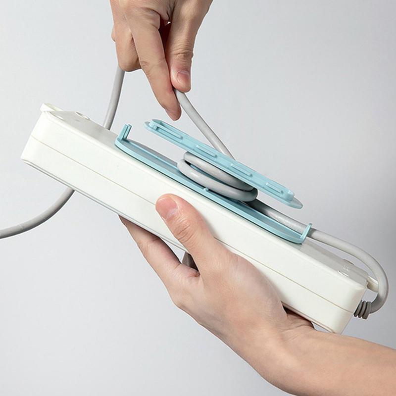2 In 1 Socket Retainer  Wall-Mounted Sticker Punch-Free Plug Fixer Self-Adhesive Fixer Cable Wire Organizer Seamless Power Strip