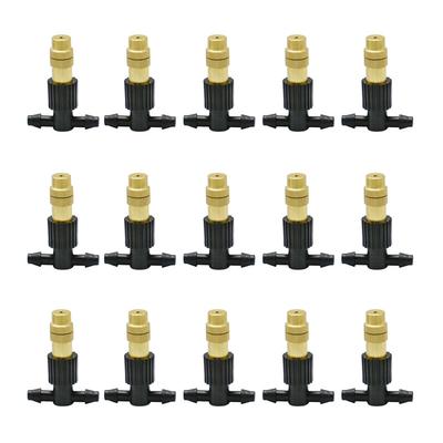 15-250 Piezas Micro Riego por Goteo Nebulización Boquilla de Latón Jardín Rociador Refrescante Piezas Aspersor de Cobre con Conector en T de Barbilla Roscada