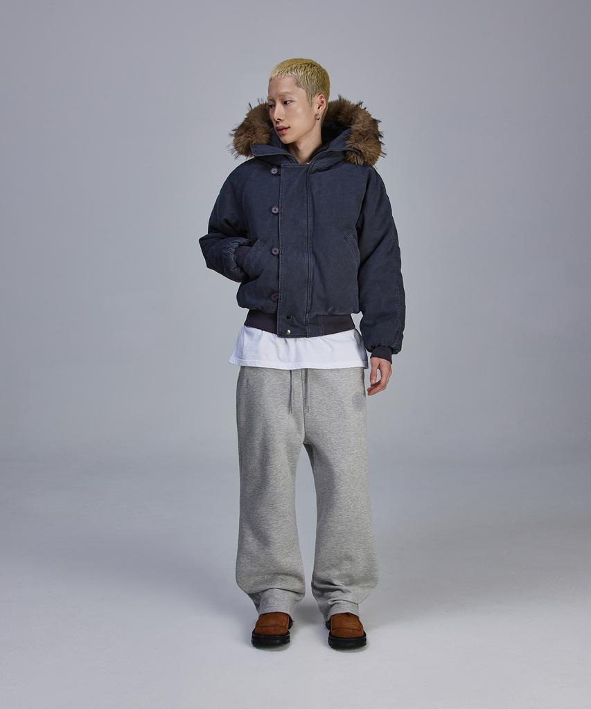 SCALLYWAG Flare Baggy Fleece-Lined Training Pants [Gray]