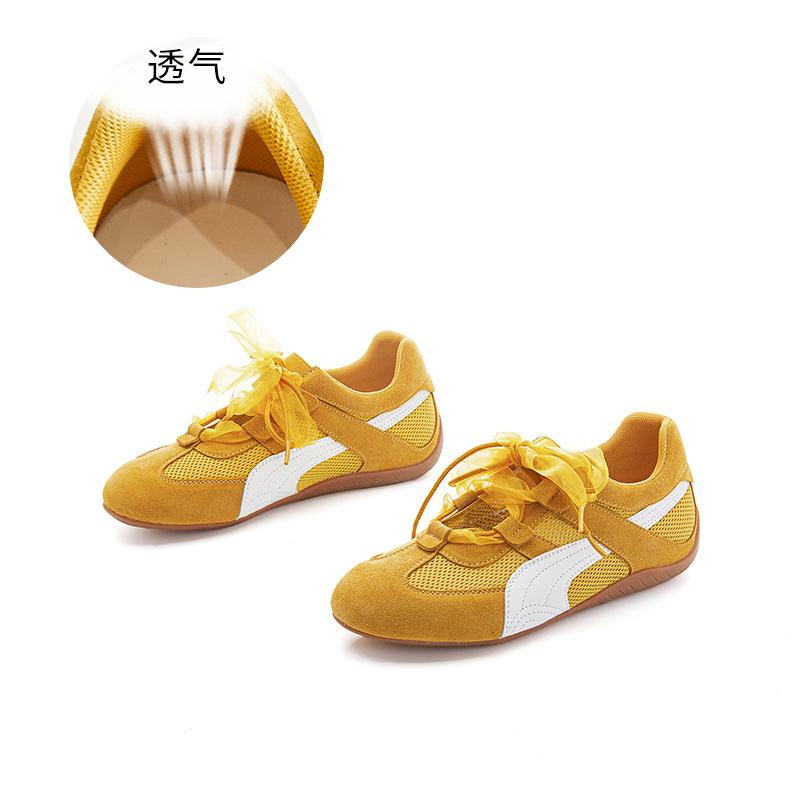 Inre höjdökning 3 cm läder Forrest Gump-skor dam 2025 sommar nya mesh andningsbara sportskor avslappnade mångsidiga damskor