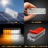 Futwod Strobe Light Amber White Alternating Flashing LED Solar Powered