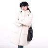 Lussuoso cappotto invernale da donna con collo alto e rifiniture in pelliccia di visone - Giacca lunga in lana