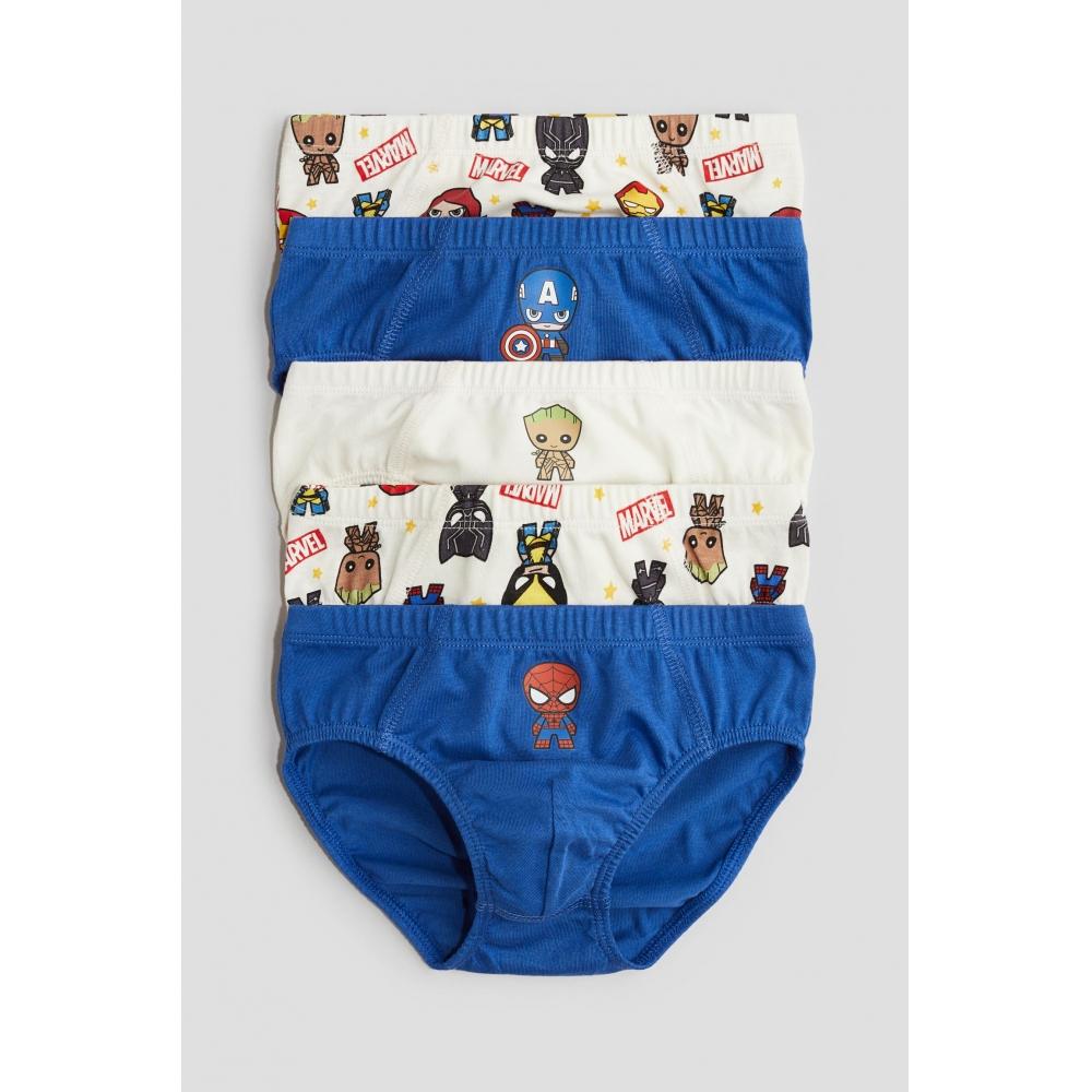

Комплект из 5 трусов HM Boys Print Briefs Blue Marvel Comics