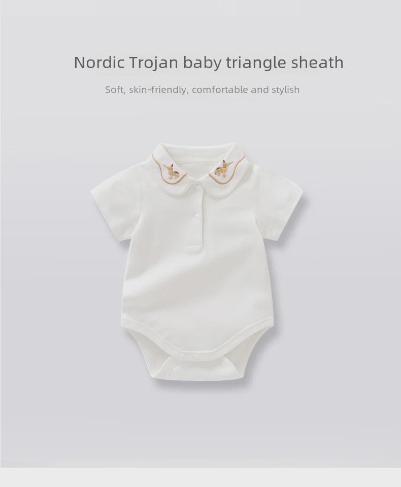 Nordic Trojan Baby Summer Jumpsuit: Lightweight Short-Sleeved Newborn Romper