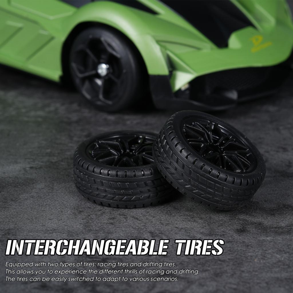 Mașină cu telecomandă, 2.4GHz 1:Jucărie de curse 4x4 la scară 20 cu lumini LED, anvelope de drift, Mo reîncărcabil