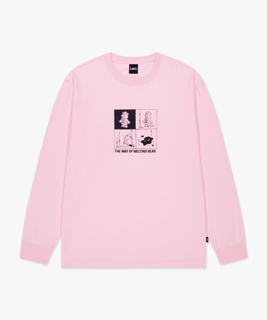 LMC Melting Bear Long Slv Tee Pink
