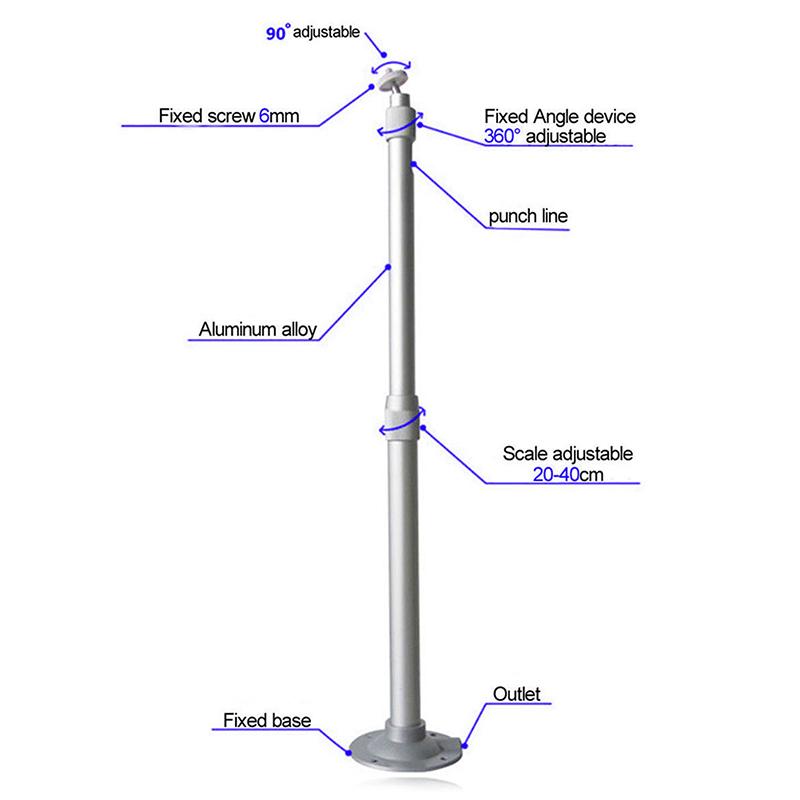 20-40cm, 30-60cm Aluminum Alloy Telescopic Bracket, Camera Projector Monitoring Rod Extension Bracket