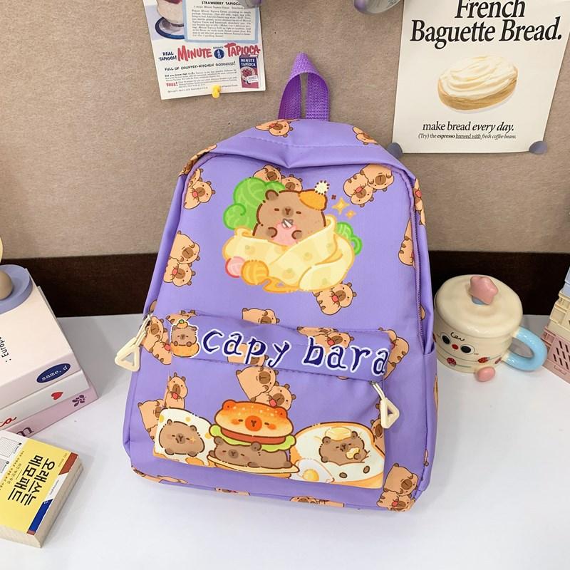Kindergarten Primary School Students Schoolbag Cute Kapibara Boys And Girls Backpack Foreign Style Large Capacity Children'S Backpack Tide