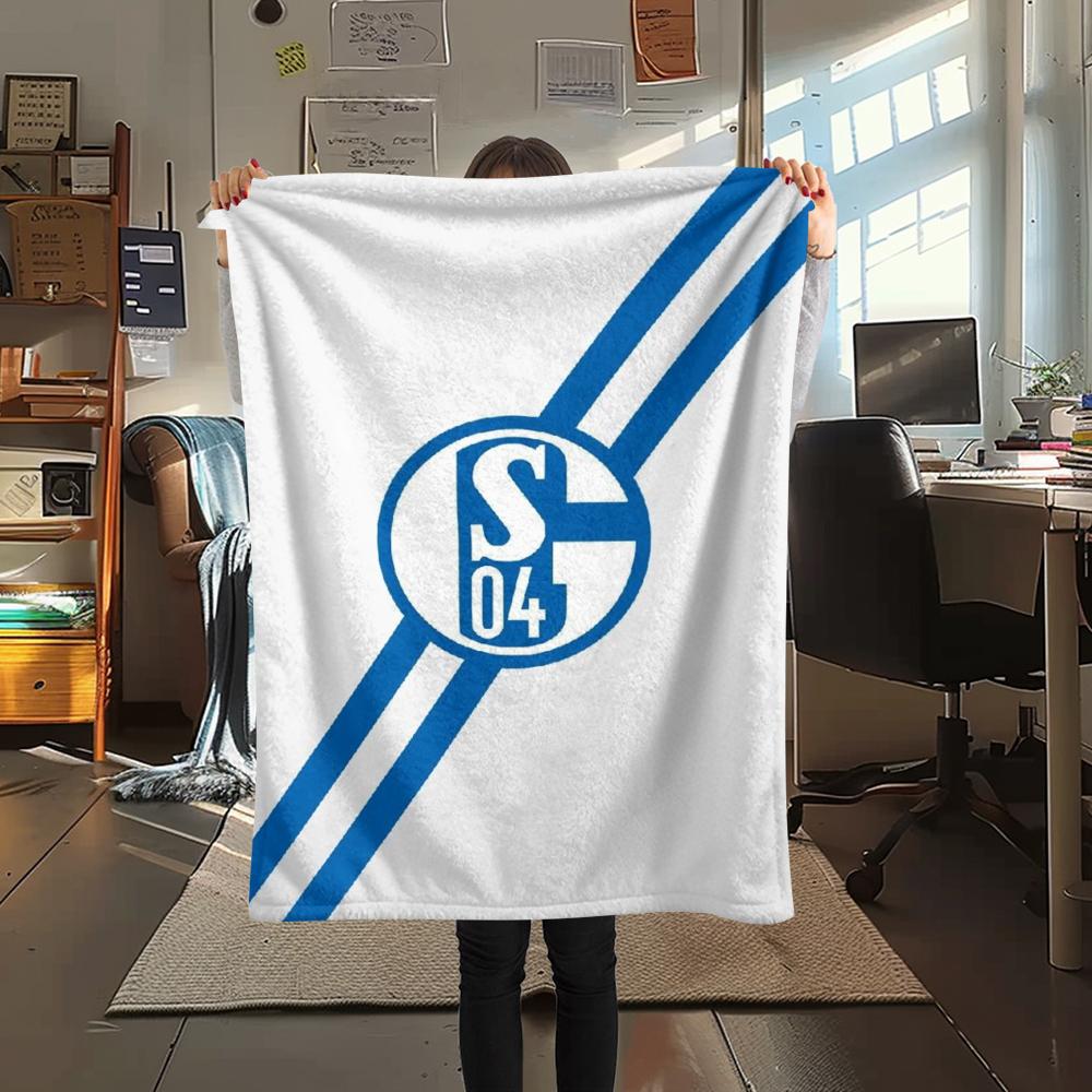 1pc FC Schalke 04 Print Flannel Blanket, High Quality Comfortable for All Seasons, Home Decor, Warmth and Comfort, Perfect for Christmas Gifts50