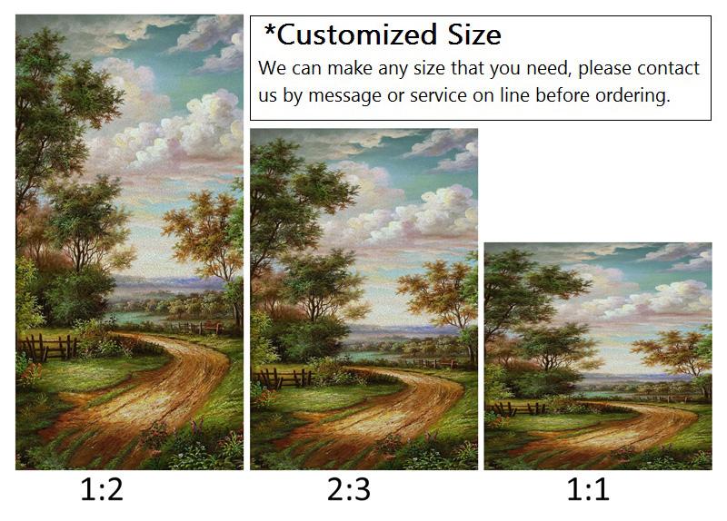 

Stained Glass Window Film, Custom Size Static Cling Privacy Film, Colorful Landscape Tree Decal for Bathroom Office Home Decor (as the picture,40X60cm)