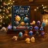 Solar System Hanging Ornaments Space Advent Calendar, 24Pcs 2D Flat Acrylic Ornament Set with Planet Star Themed Decorations Designs, Christmas