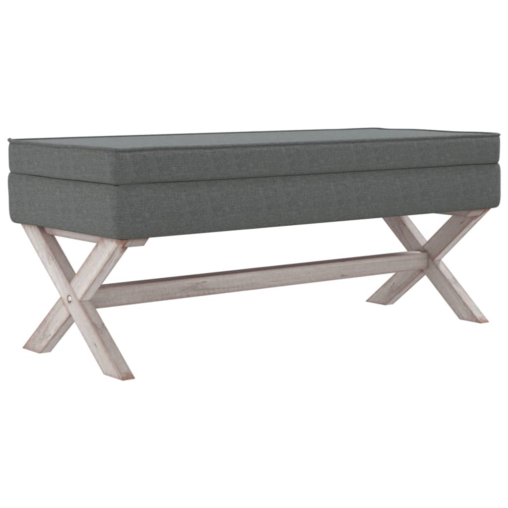 Vidaxl Stołek Ze Schowkiem, Ciemnoszary, 110X45X49 Cm, Tkanina