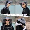 Lightweight UV Hat Men's or Women's Summer Outdoor Sunshade Cap Large Brim Sun Hat Face Shield Neck Protection Fishing Sunscreen
