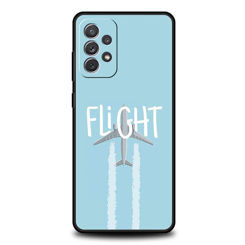 Phone Case For Samsung A15 A13 A35 A55 A51 A71 A41 A31 A21S A03S A05 A17 A23 A25 A33 A53 A73 5G A07 4G Cover Airplane Pattern