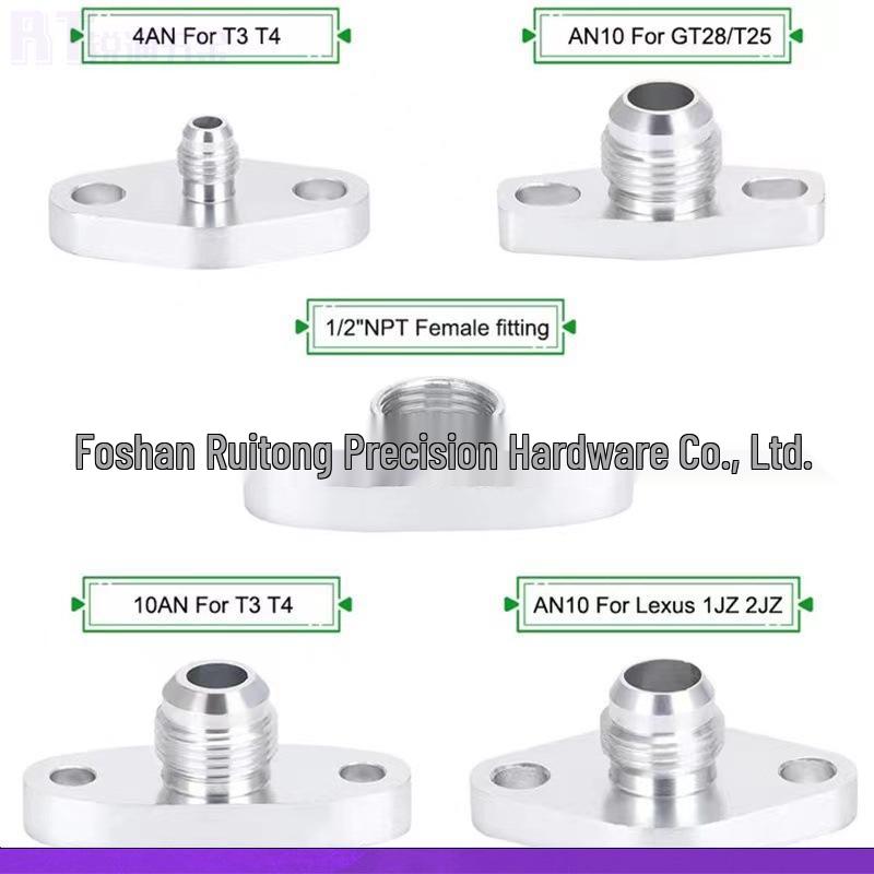 AN10 Turbocharger Oil Line Flange Adapter for GT25/28/30 Models