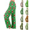 Women  Winter Pants Full Length Long Trousers Christmas Printed Pants