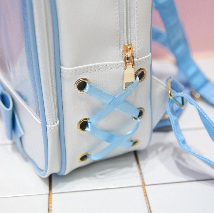 Premium Quality 6 Colors Clear Ita Bag Transparent Itabag Pin Display Backpack For Kids