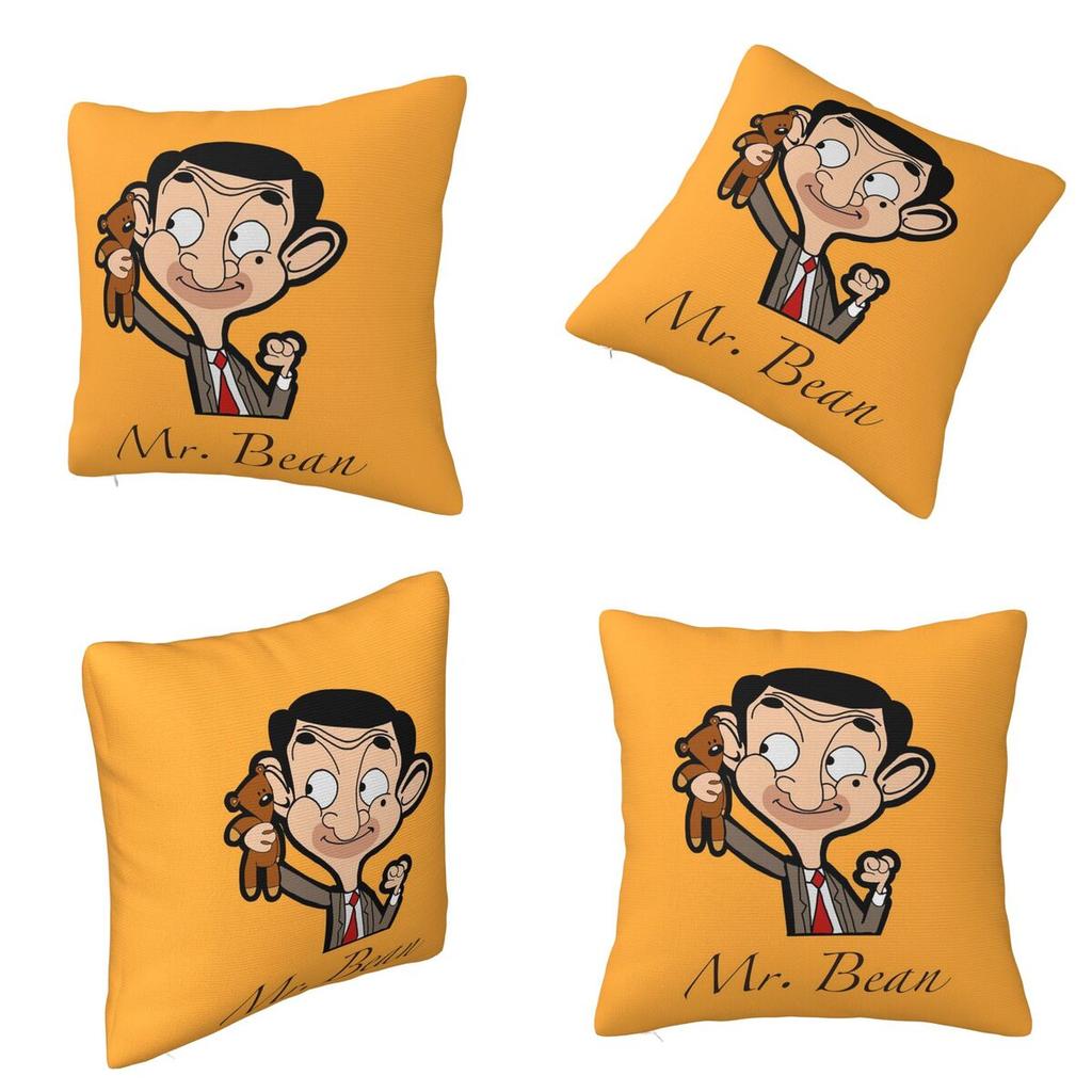 Mr Bean Cartoon Square Pillowcase Cushion Cover Comfort Pillow Case Throw Pillow Cover for Home Sofa Living Room