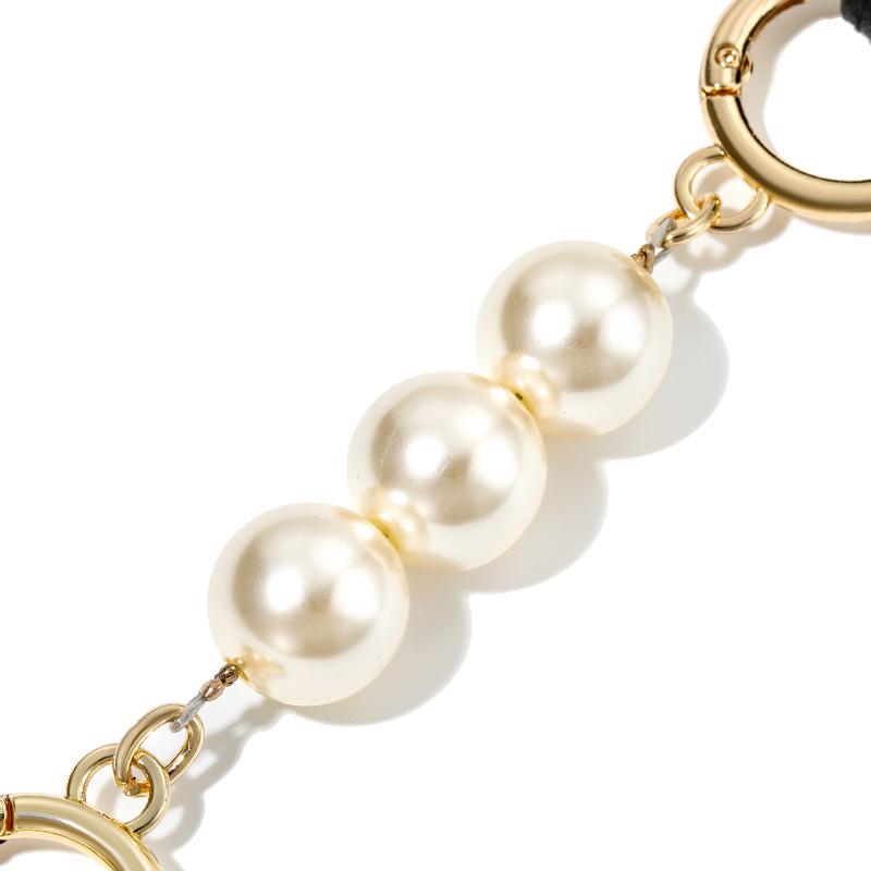 Modified Starry Saddle Bag with Rhinestone Handle & Pearl Chain