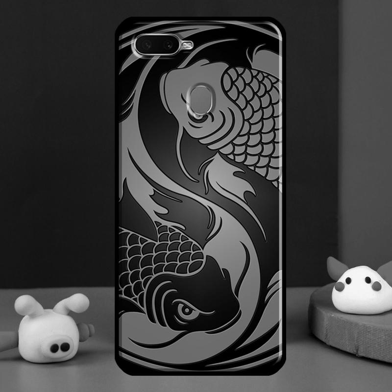 Koi Fish Yin Yang Art Case For Oppo A91 A5 A9 A16 A76 A96 A58 A78 A98 A52 A72 A74 A94 A54 S A57 A77 A15 A17 Cover