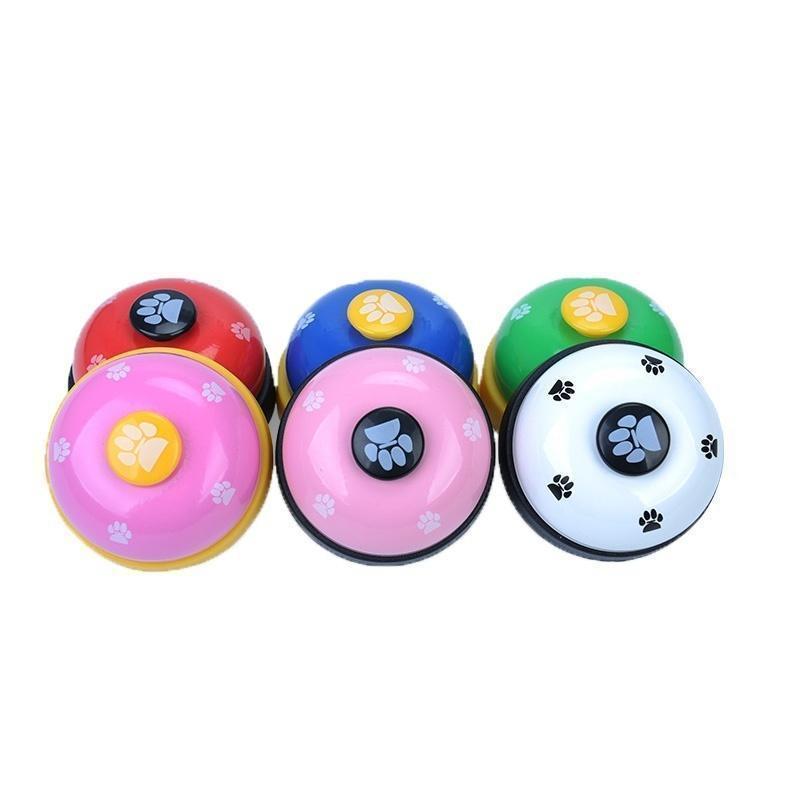 Newest Pet Training Toy Footprint Call Dinner Ring Small Bell Dog Puppy Toys (Radndom Color)