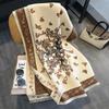 Autumn and winter new versatile imitation cashmere scarf female butterfly flying printing thickened warm shawl scarf