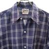WILSHIRE 70s vintage Check Pattern Long sleeve shirt M Navy Men's Used