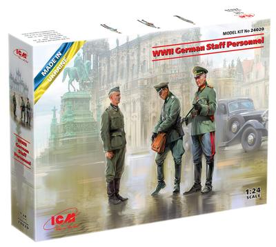 ICM WWII German Officers Staff Plastic Model 24020 1/24 &