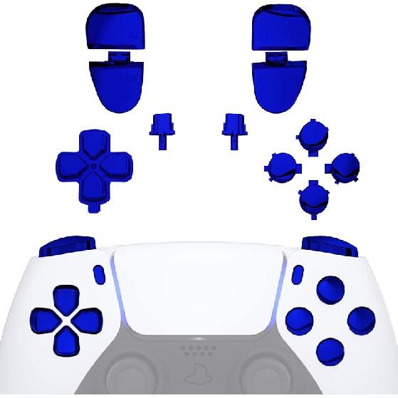 eXtremeRate Replacement D-pad R1 L1 R2 L2 Triggers Share Options Face Buttons, Chrome Gold Full Set Buttons Compatible with ps5 Controller BDM-030