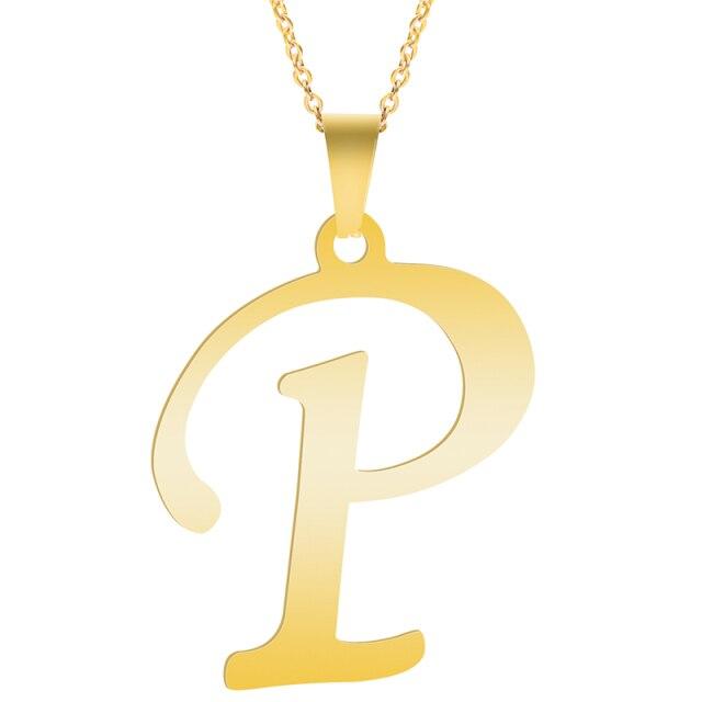 Gull alfabetet halskjeder for kvinner Smykker kjede på halsen 26 bokstaver anheng Halskjede rustfritt stål choker kvinne tilbehør