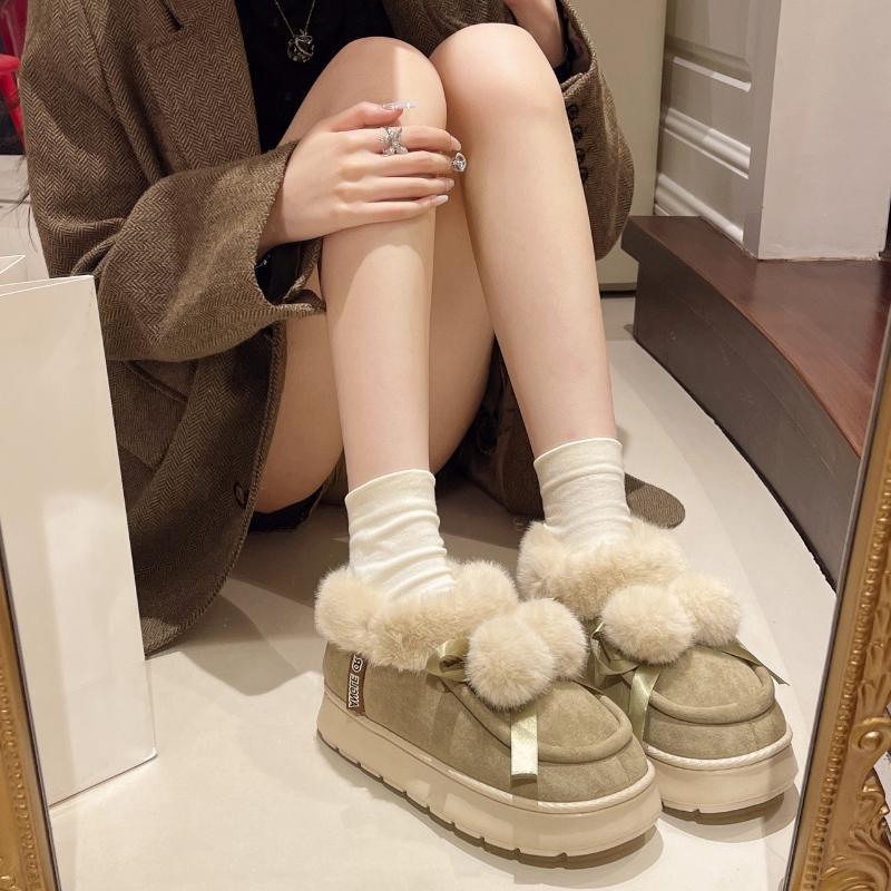 Fashion Green Companion Snow Boots Women Shoes Winter 2024 New Fashion Short Tube Women Boots Sleeve Versatile Cotton Shoes Thickened