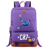 Cristiano Ronaldo Printed Youth School Backpack Teenagers Durable Oxford Fabric Breathable Padded Straps Unisex Travel Bag