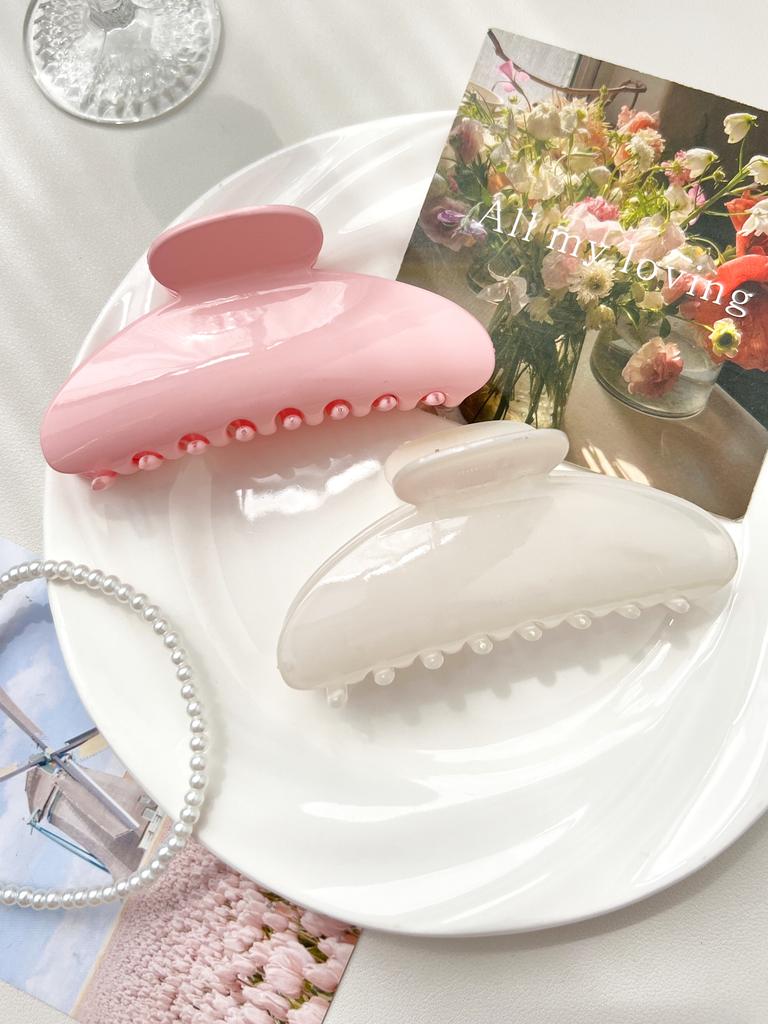 Francouzské jednobarevné skřipcové spony do vlasů růžové sponky do vlasů velké protiskluzové žraločí spony elegantní vlasové doplňky pro ženy dívky