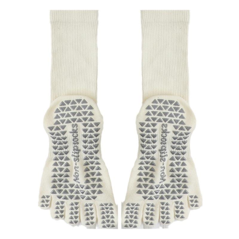 Women's Non-Slip Five-Finger Yoga Pilates Socks, Sweat-Absorbent Mid-Tube for Spring/Summer