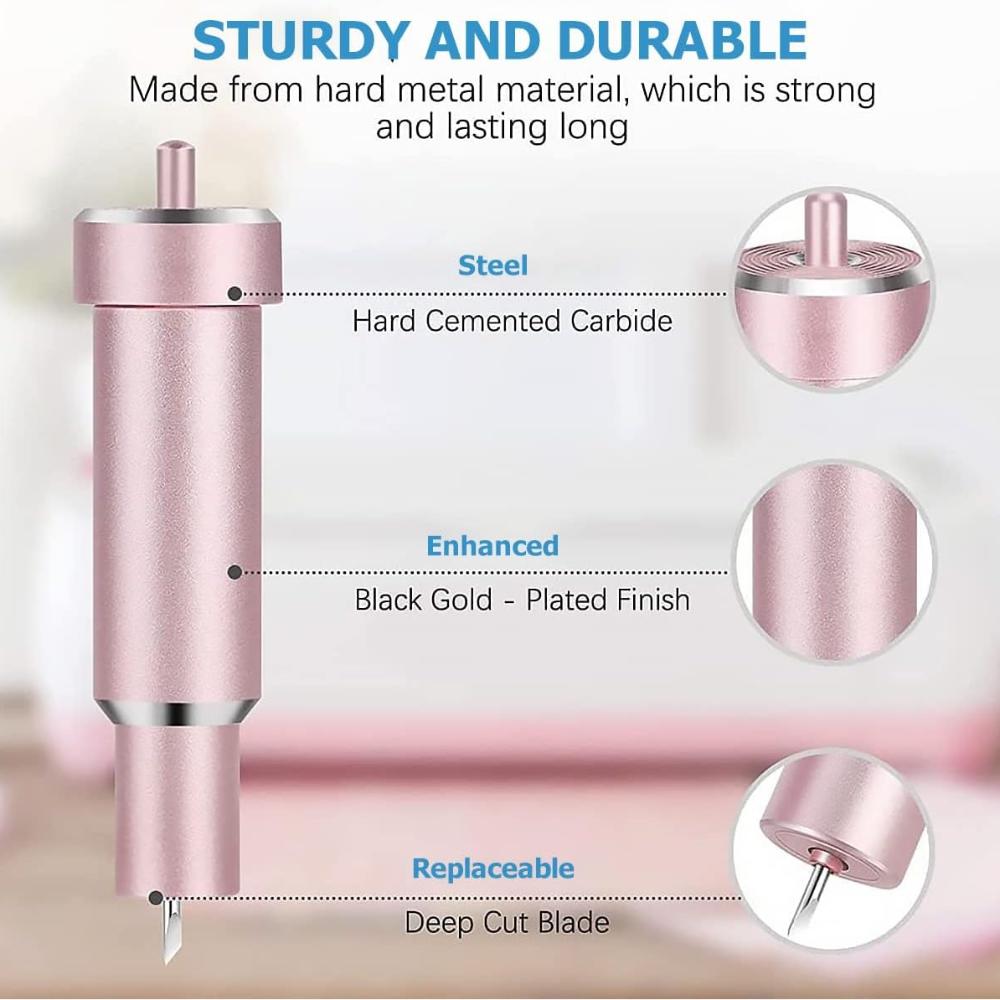Deep Cut Blade with Hosing 30/45/60 Degree Deep Point Blade Foam Chipboard Leather Cutting Tool for Cricut Explore 3 / Air 2 / Air / One / Cricut