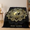 Yin Yang Symbol Chinese Tai Chi Flannel Blanket Soft Warm Throw Blanket for Bedroom Living Room Bed Travel Camping Picnic Gift
