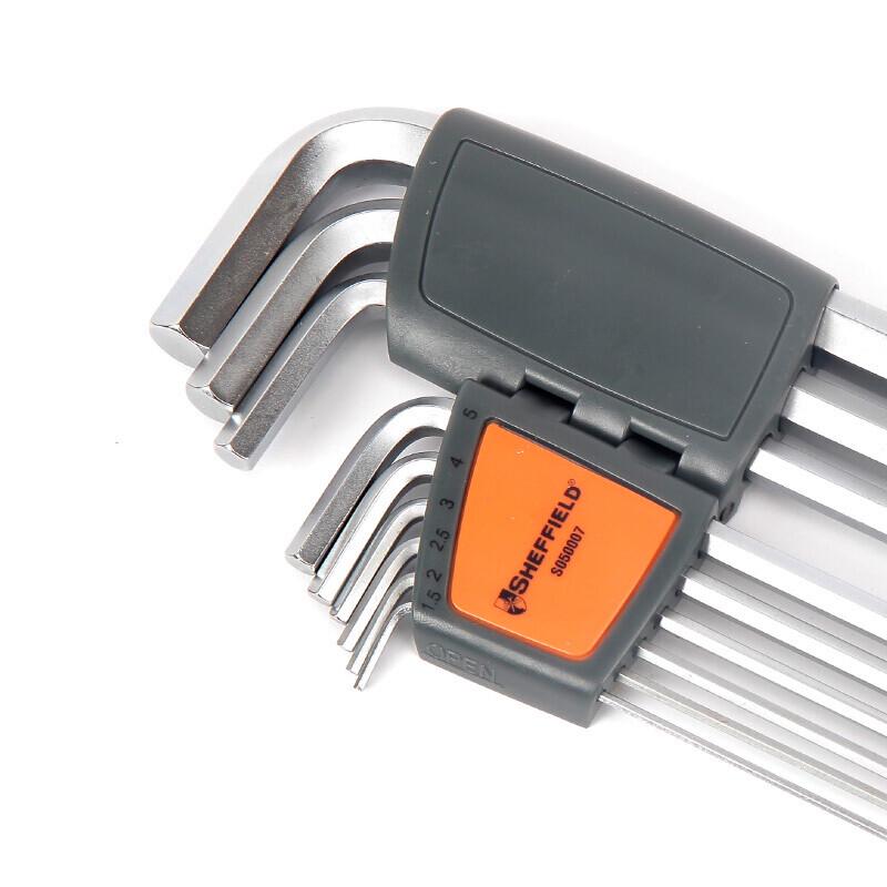 Sheffield S050007 9-Piece Metric Long Ball-End Hex Key Set