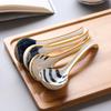 ZISIZ Japanese Ceramic Long Handle Blue Line Soup Spoon