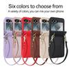 Samsung Flip6/7 Leather Crossbody Phone Case with Card Slot & Tempered Film Protection