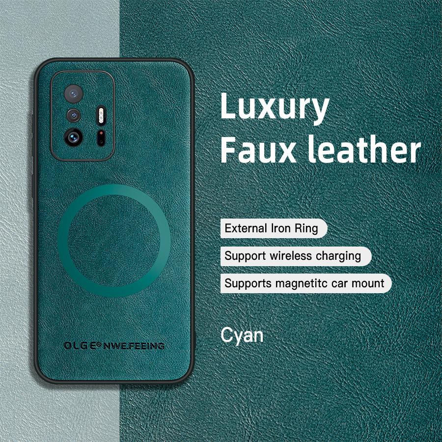 Für Xiaomi 11T 11T Pro PU Leder Magnetring Weiche Kante Anti-Sturz Anti-Fingerabdruck Handyhülle