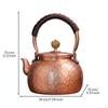 Handmade Coppery Metal Kettle Copper Teapot 1600ML Hammered