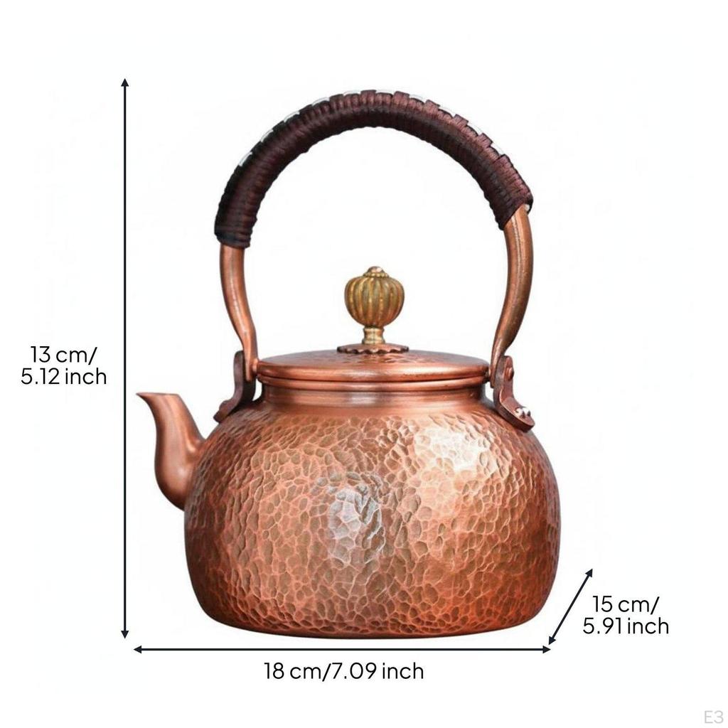Handmade Coppery Metal Kettle Copper Teapot 1600ML Hammered