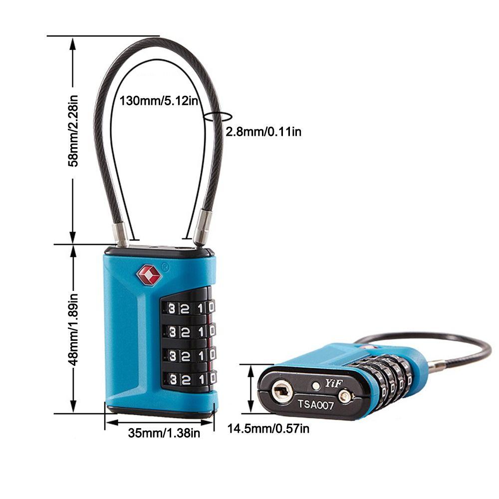 TSA 4 Digit Combination Lock Padlock Cabinet Padlock Portable Luggage Coded Lock for Travel