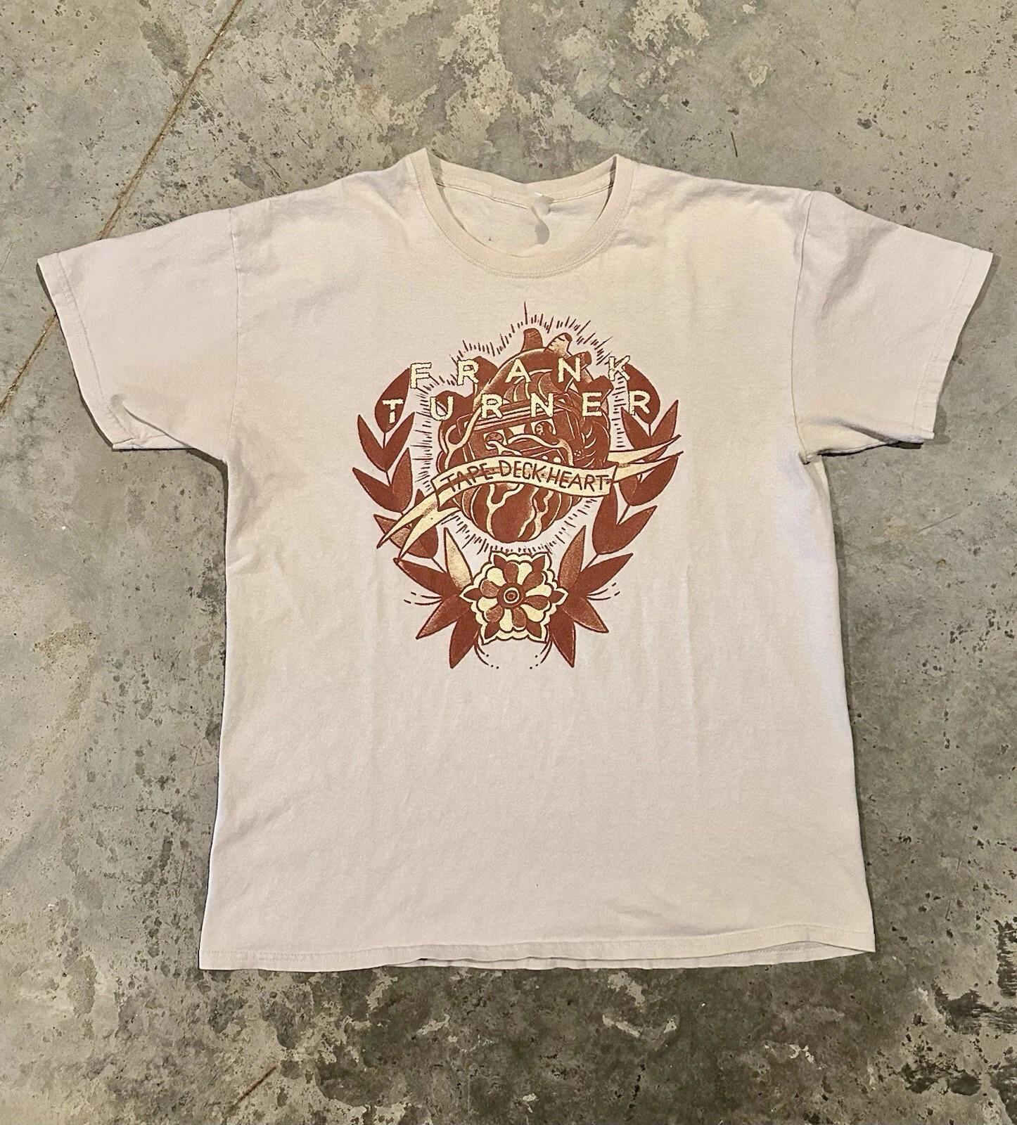 

2013 Frank Turner Tape Deck Heart Band T Shirt beige Color Cotton S разноцветный