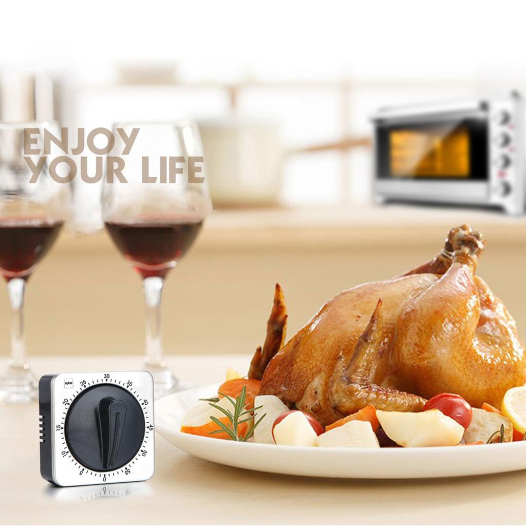 Kitchen Countdown Timer Magnetic 60 Minute Wind Up Mechanical Timer Stainless Steel For Home Baking Cooking Oven