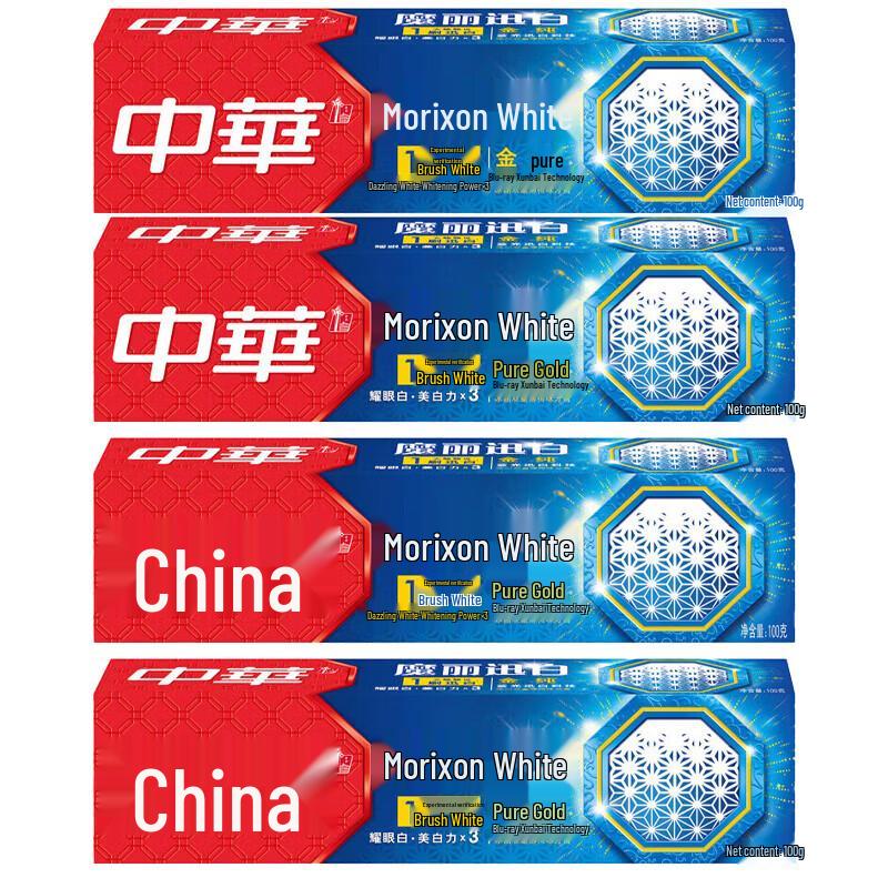 Zhonghua Gold Pure Swift White Double Mint Toothpaste, 4-Pack