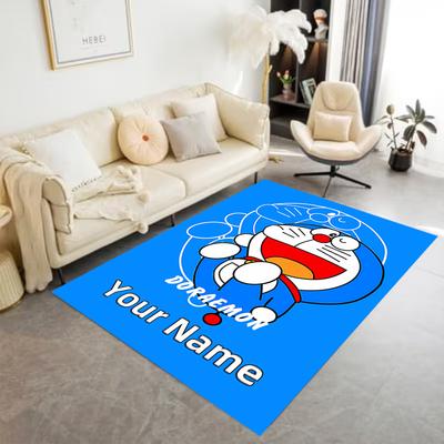 Doraemon's Blue Adventure Personalized Name Carpet Perfect for Dormitory Balcony Outdoor Dining Room Antislip Carpet Decorate Offices