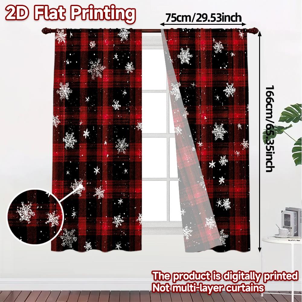 2D Flat Printing  JIT 2pcs   Curtains (Without Rod) Festive Gnomes(1) Chic Fashionable Curtains Versatile 100% Polyester Curtains
