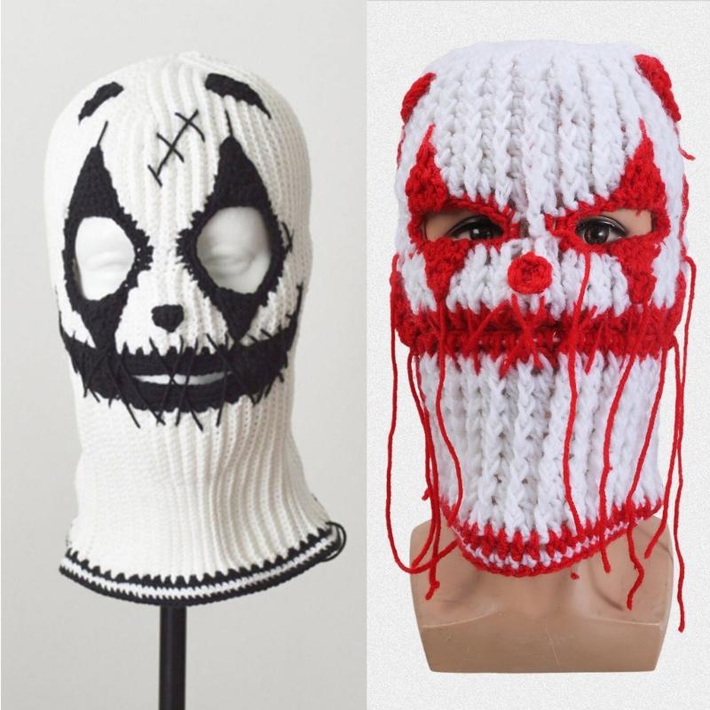 Fun Ghost Balaclava Men Costume Hats Halloween Gift Warm Soft Bucket Hat Halloween Gift Warm Soft Balaclava Hat