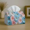 1pc Tissue Box Holder with Modern Aesthetic Daisy Design-Floral Pattern Pastel Blue Pink,Durable Polyester,Ideal for Kitchen,Living Room,Bedroom,Bathr